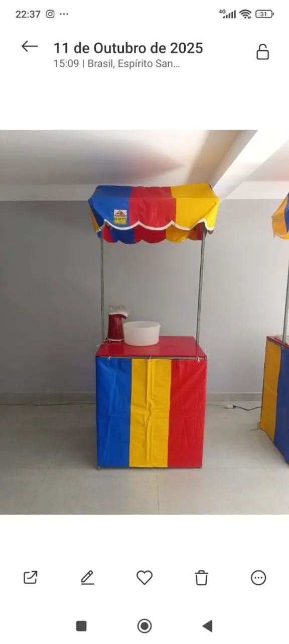 Vendo barraca de pipoca 