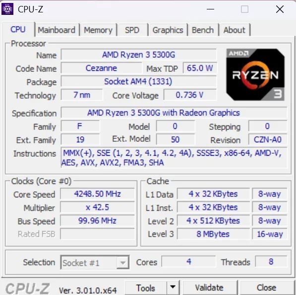 Processador AMD Ryzen 3 5300G, 4GHz, Cache 8MB, 4 Núcleos, 8 Threads, AM4, Vídeo Integrado - Foto 3