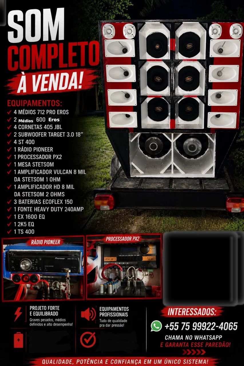 Paredão 2 graves e 6 médios  - Foto 3