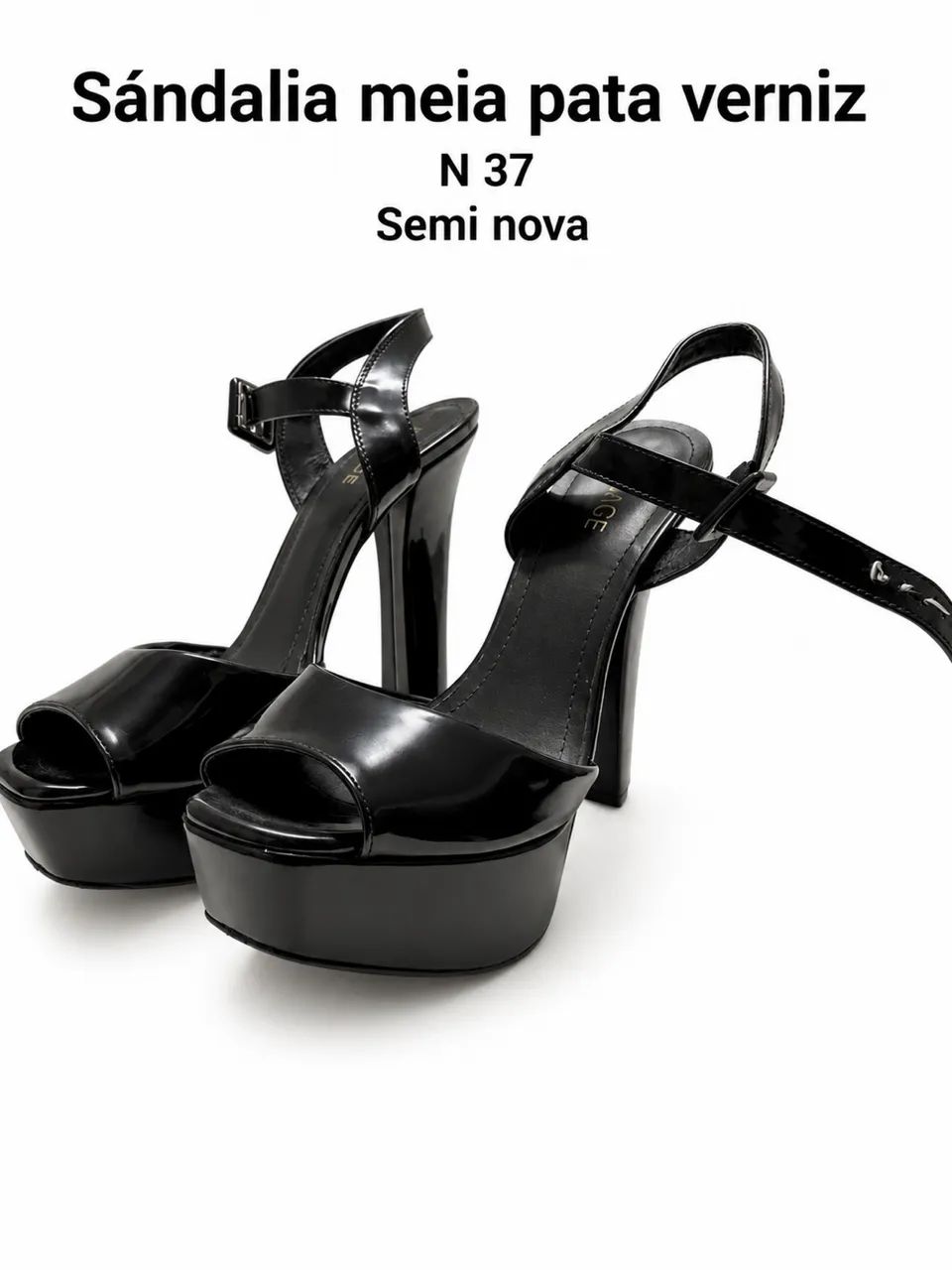 Sandália Meia Pata verniz - Foto 2