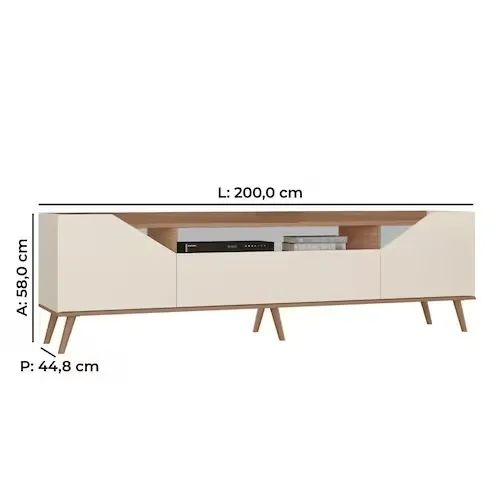 Transforme seu Ambiente com o Rack Danielle de 3 Portas e Design Exclusivo - Foto 2