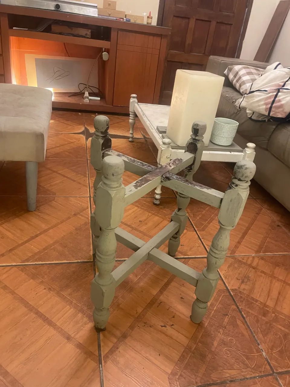 Base de mesa de canto  madeira maciça  - Foto 2