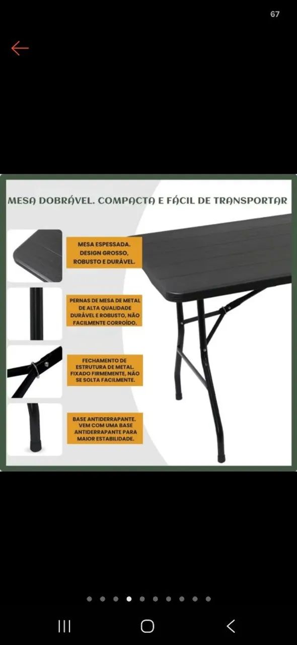 Mesa dobrável 1,80 metros  - Foto 3