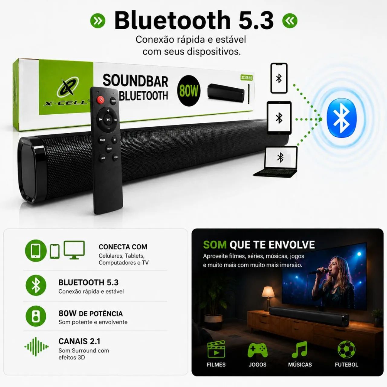 Soundbar Xcell usada - Foto 2
