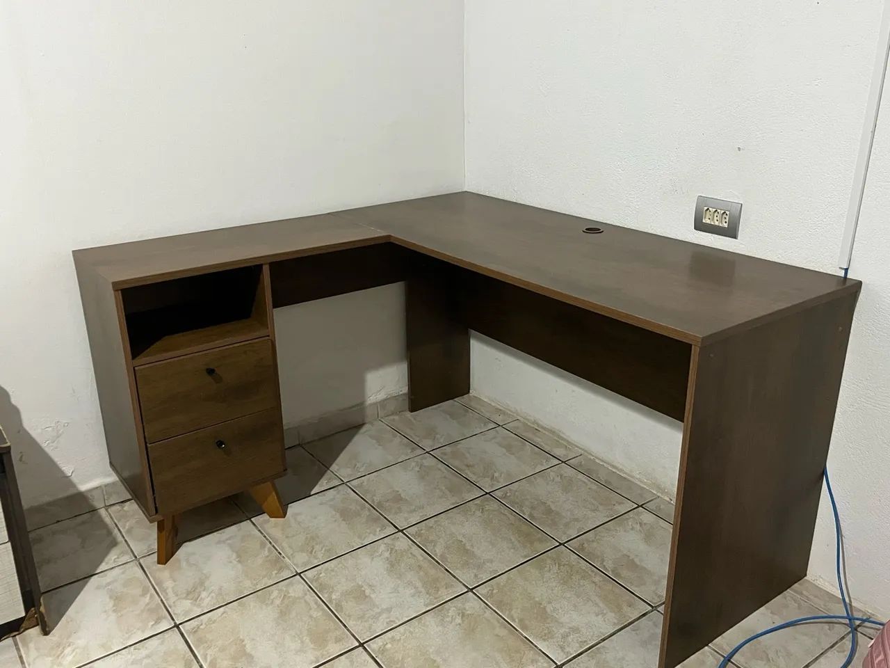 Mesa Em L MDF Com Gaveteiro - Foto 2