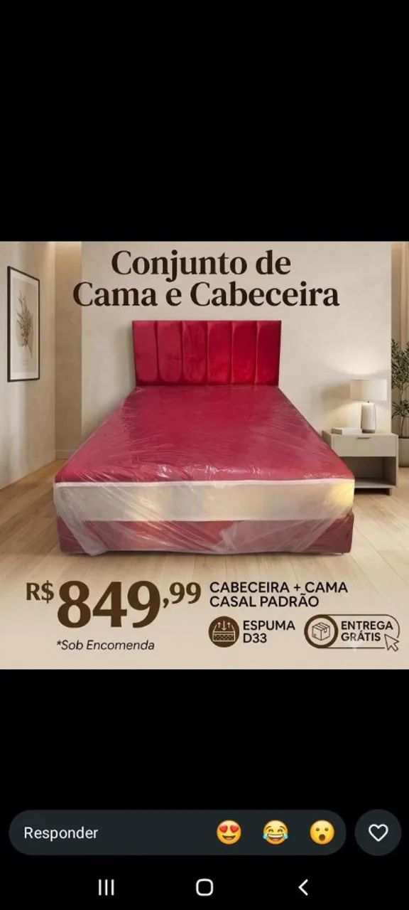 Promoção de cabeceira mais cama padrão com entrega grátis 