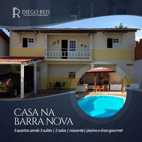 VENDO OU TROCO- Casa na Barra Nova com 3/4 sendo 3 suítes + DCE , piscina com área gourmet
