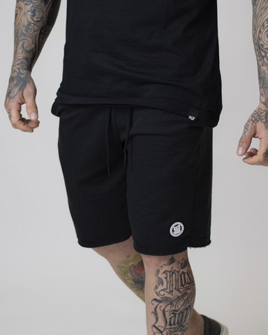 Bermuda Masculina de Moletom Preta - Não Encolhe - Foto 3