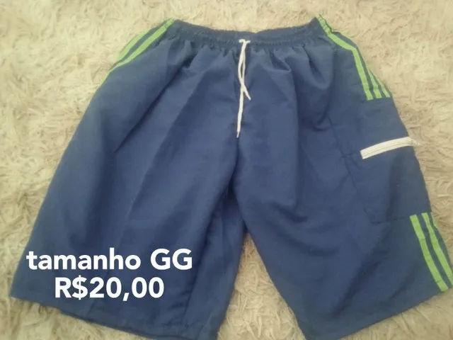 Short Tactel masculino tamanho GG bolso atrás e na lateral com zíper qualidade e conforto