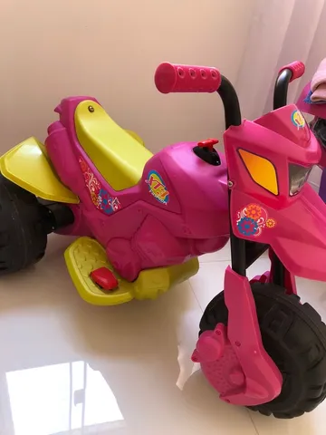 Moto Eletrica Infantil Triciclo Bandeirante Banmoto 6V Rosa - Maçã