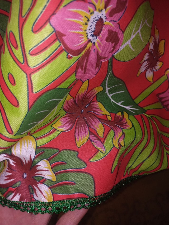 Saia estampada vermelha umbanda candomblé roupa de santo - Foto 4