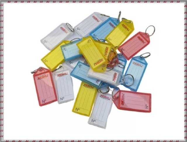 Cx. com 100 unidades - Chaveiro com etiqueta para identificação e organização - Foto 2