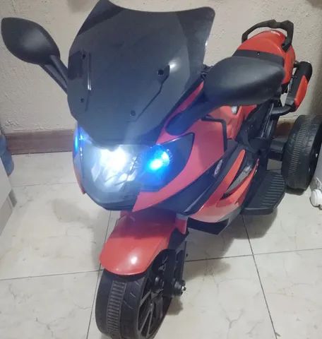 Mini Moto Elétrica Infantil Triciclo Criança Motorizado Azul