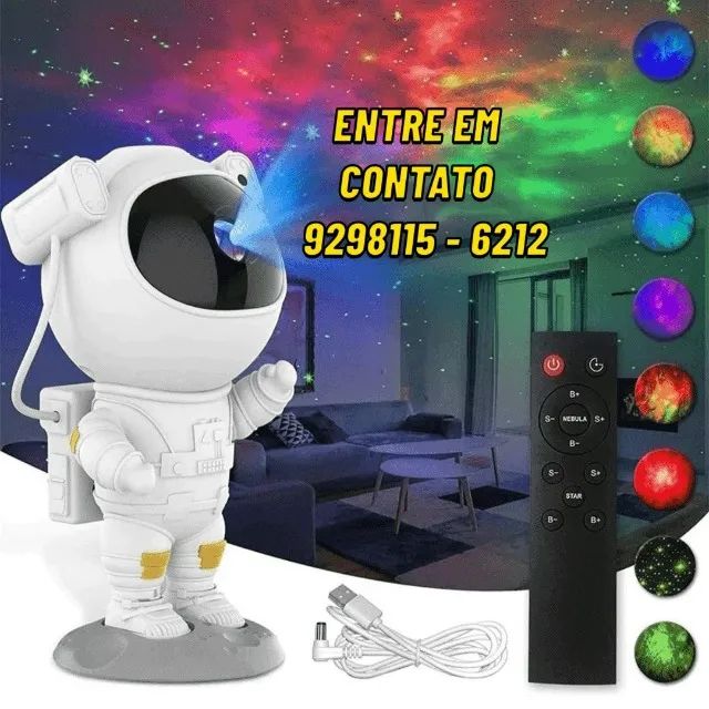 Projector Astronauta com Controle Bluetooth - Entregamos 9h ás 23h