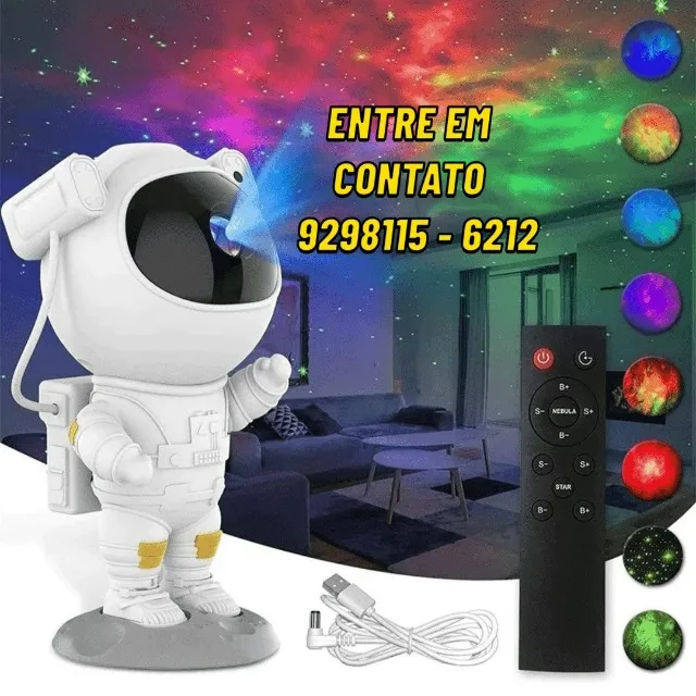 Projector Astronauta com Controle Bluetooth - Entregamos 9h ás 23h
