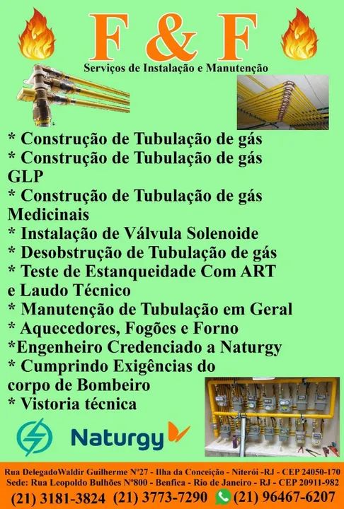 Construção e manutenção de tubulação a gás 
