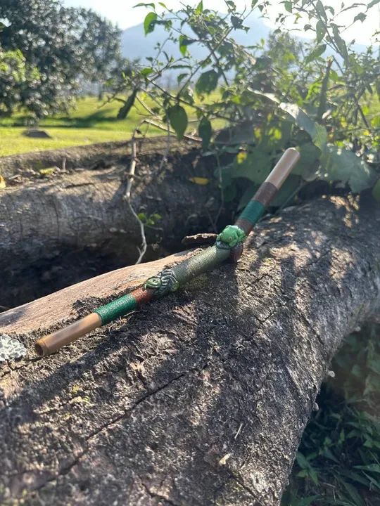 Tepi Aplicador de Rapé Linha Encerada Longo kambo - Foto 5