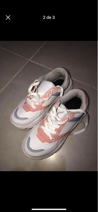 Tênis feminino chunky branco academia estiloso