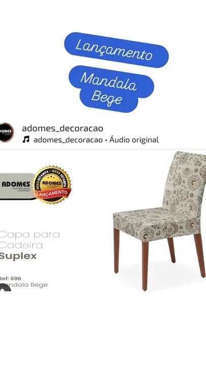 CAPAS PARA CADEIRAS LISAS E ESTAMPADAS  EM MALHA ( CADA)<br> - Foto 3