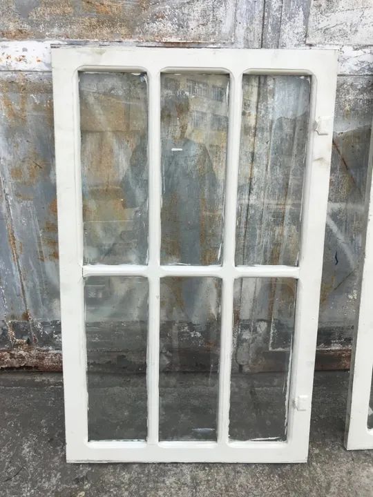 Duas folhas internas com vidro para janelas venezianas antigas - Foto 3