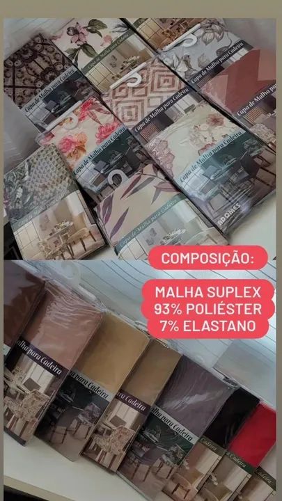 CAPAS PARA CADEIRAS LISAS E ESTAMPADAS  EM MALHA ( CADA)<br> - Foto 6