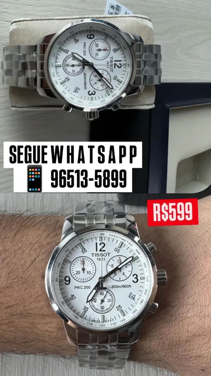 Relógio TISSOT MOSTRADOR BRANCO _ MULTIFUNCIONAL _ PRC 200