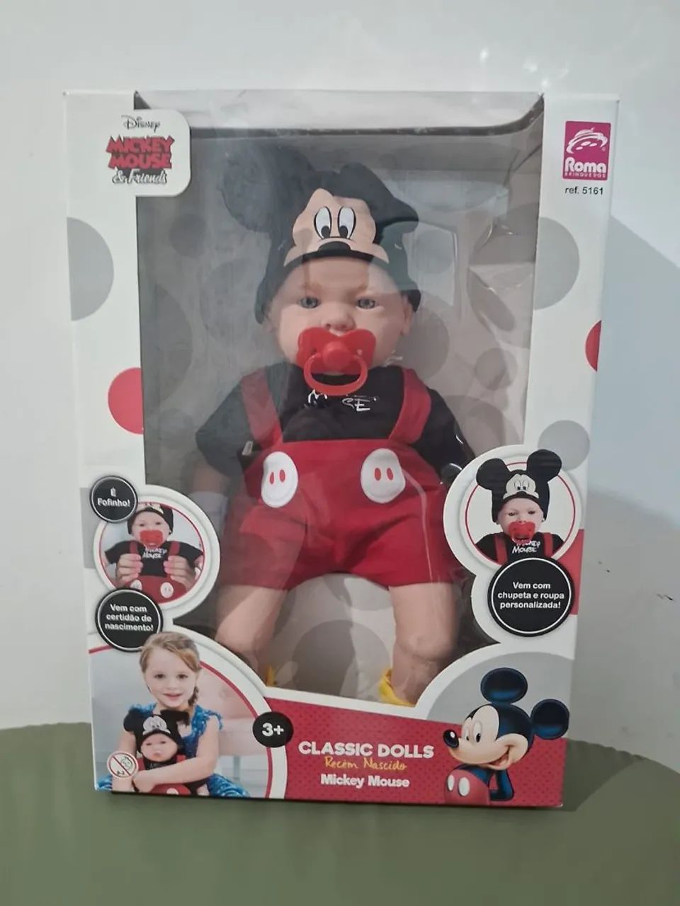 Boneco Mickey Mouse Bebê - Roma Brinquedos