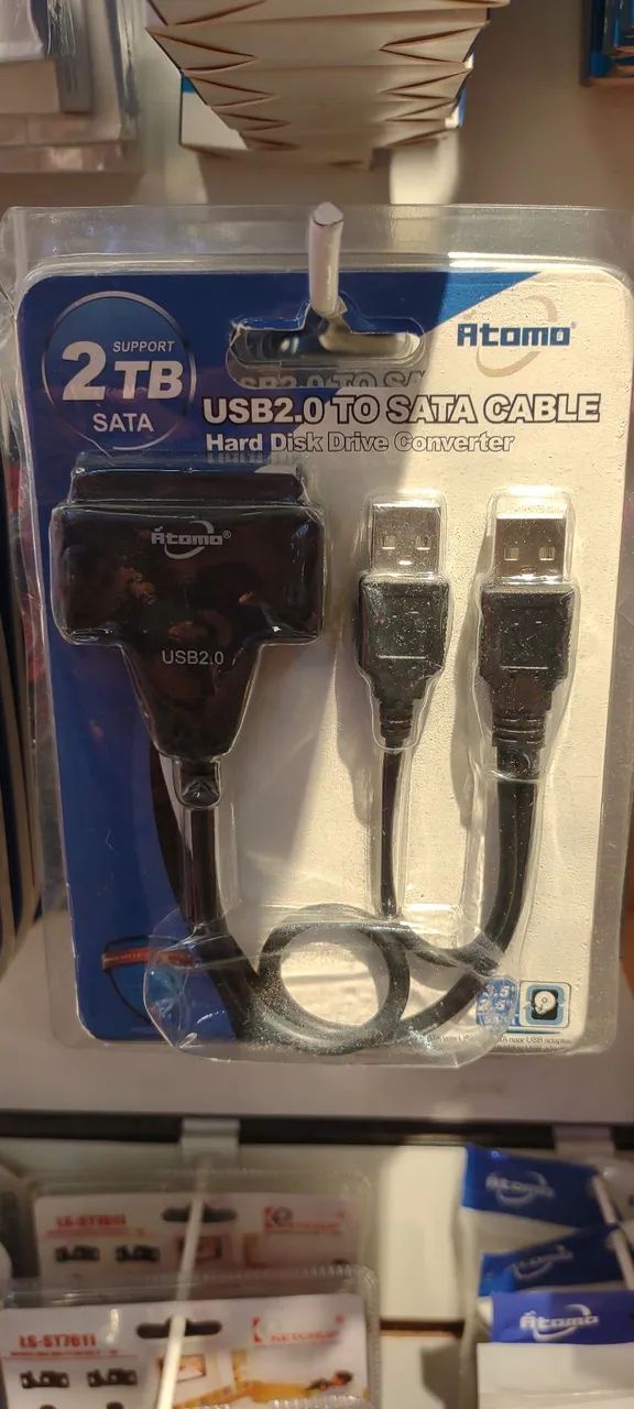 Cabo USB 2.0 para SATA - Adaptador para HD/SSD - 2TB