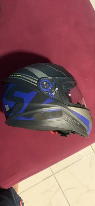 Capacete Norisk preto e azul - Foto 3