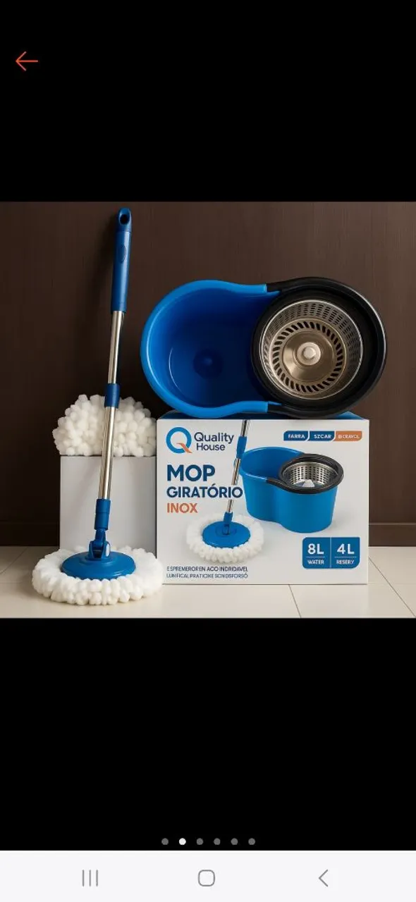 Mop Giratório Inox Quality House 8L 4L