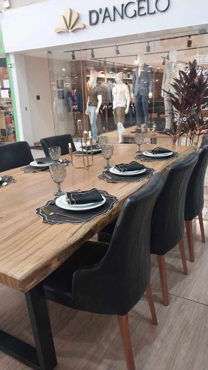 Mesa de Jantar de Madeira e também com Tampo de Vidro - Foto 5