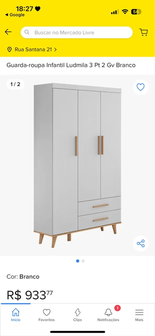 Guarda-roupa Infantil e CAMA SEM COLCHAO Ludmila 3 Pt 2 Gv Branco