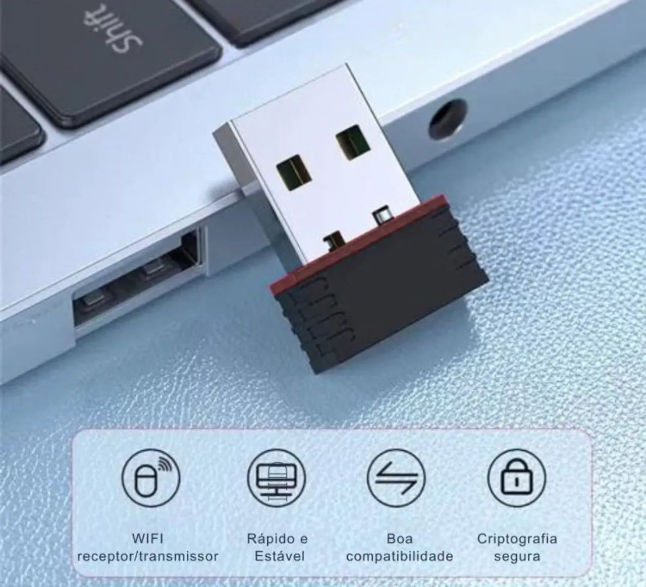 Adaptador Wireless Sem Antena Usb Wifi Pc Notebook