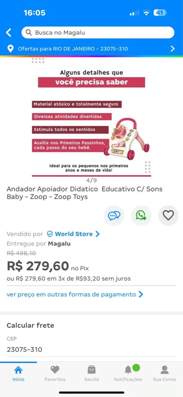 Andados e Apoiador Infantil Didatico Musical Rosa - Zoop Toys - Foto 4