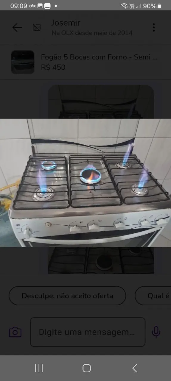 Fogão 5 Bocas com Forno - Semi Novo