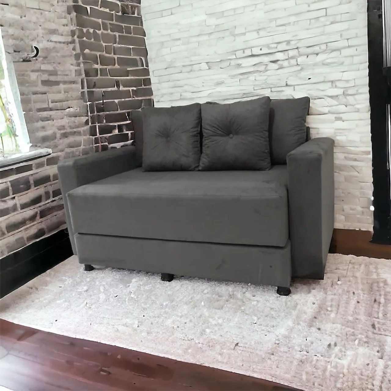 Sofá cama compacto ideal para ambientes pequenos produtos novos de fábrica