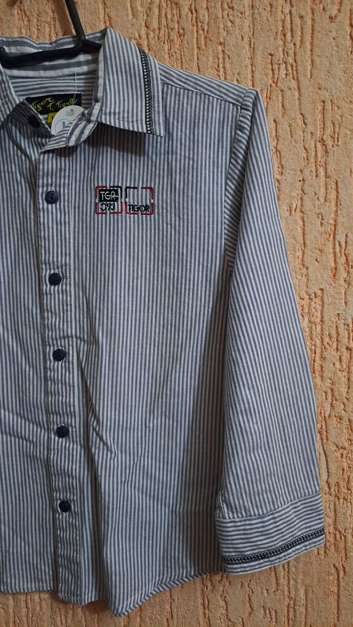 Camisa listrada Tigor T. Tigre - menino - tamanho 4 - Foto 2