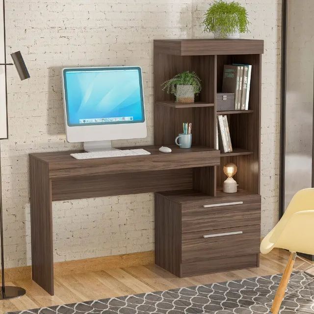 ESCRIVANINHA COM ESTANTE 2 GAVETAS  <br><br> - Foto 2