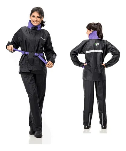 Capa de chuva para motociclista - Lilás - Preto