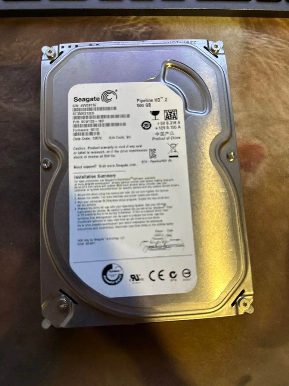 HD Seagate 500GB Pipeline HD aceito cartão