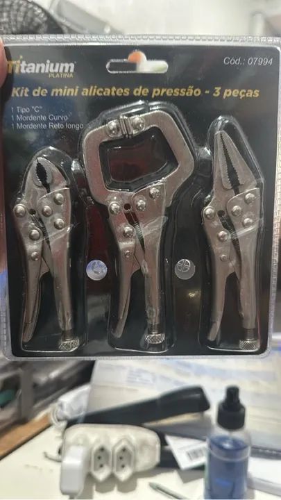 Kit de Mini Alicates de Pressão - 3 Peças - Titanium