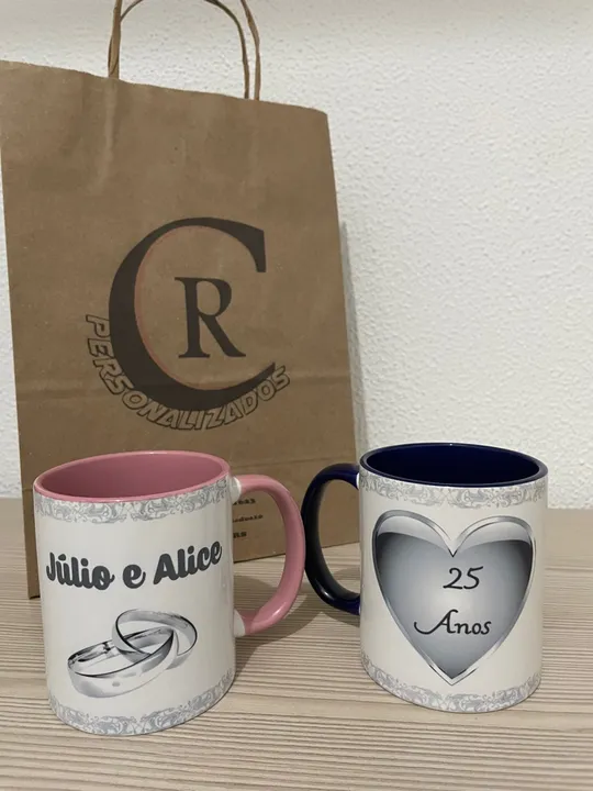 Canecas com interior e alça colorido Personalizadas