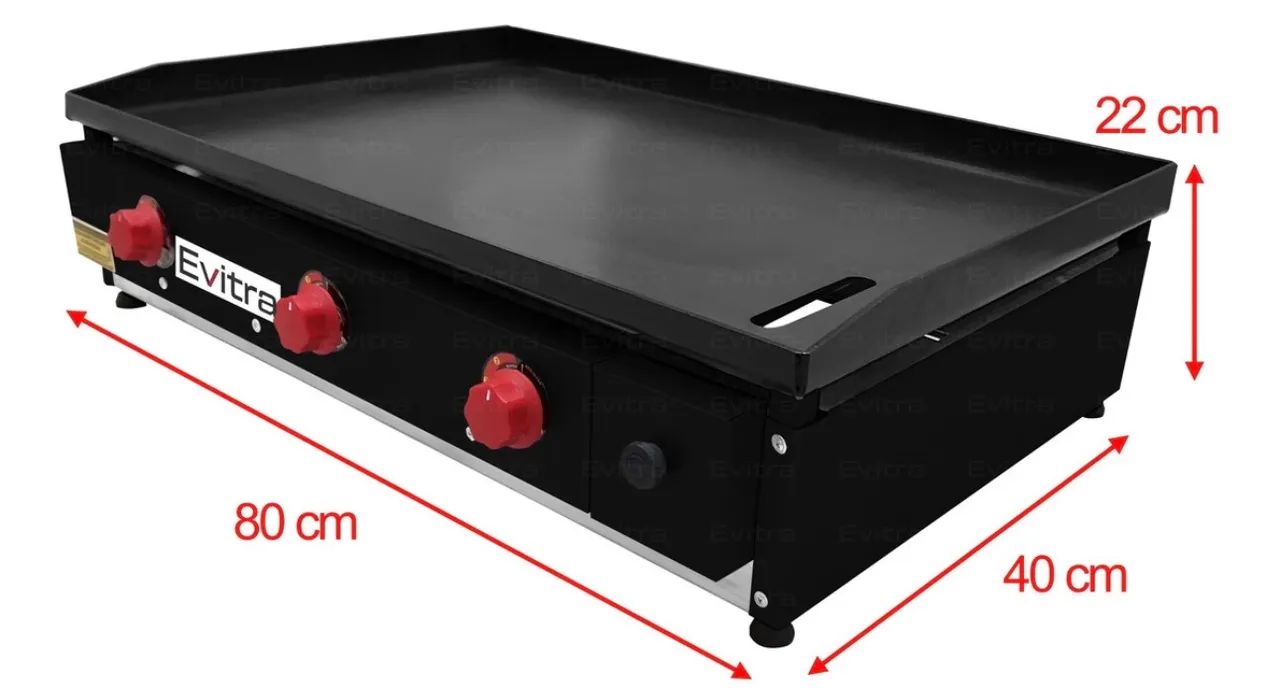 Chapa para Lanches 80cm - Aço Carbono - Evitra