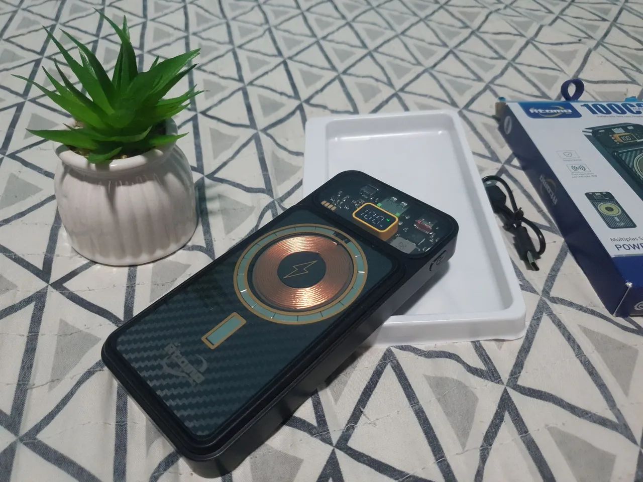 Carregador Portátil Fitama 10000mAh - Carregamento por Indução