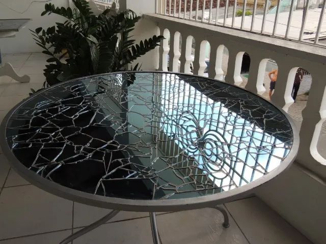 Mesa em Mosaico de espelho azul - Foto 3