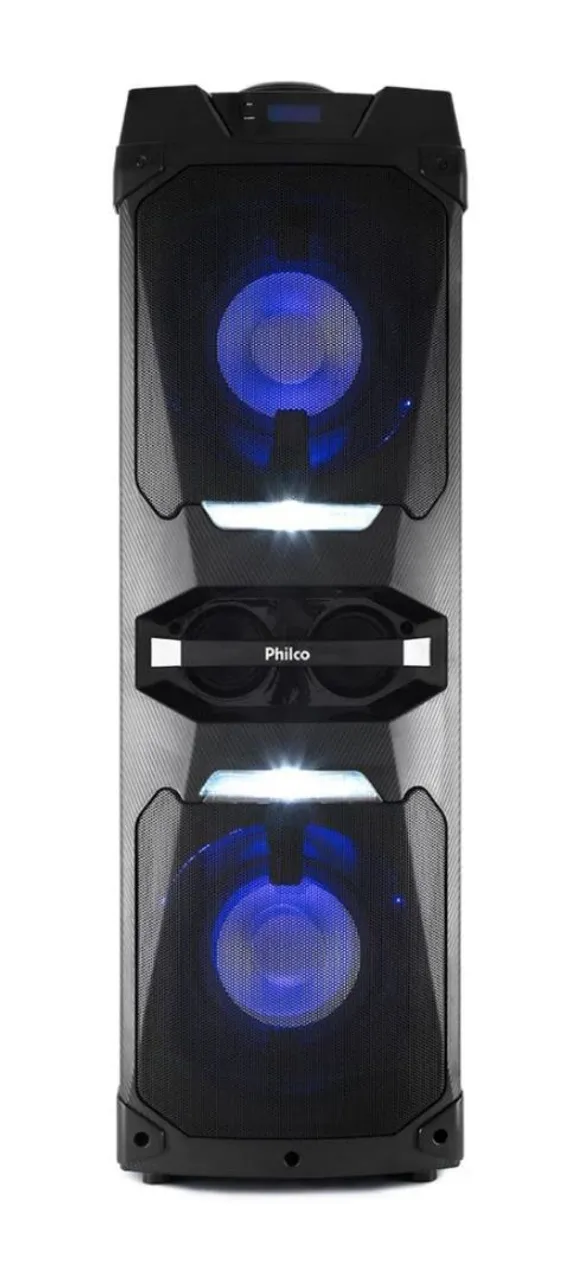 Caixa de Som Philco Bluetooth com Luzes LED