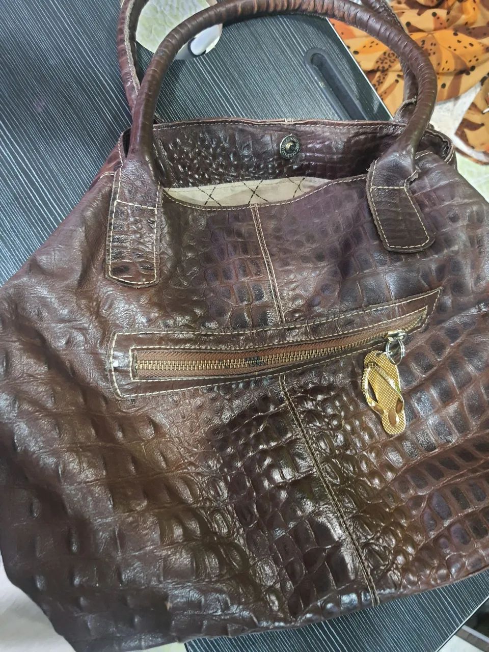 Bolsa Limão Doce couro legítimo marron