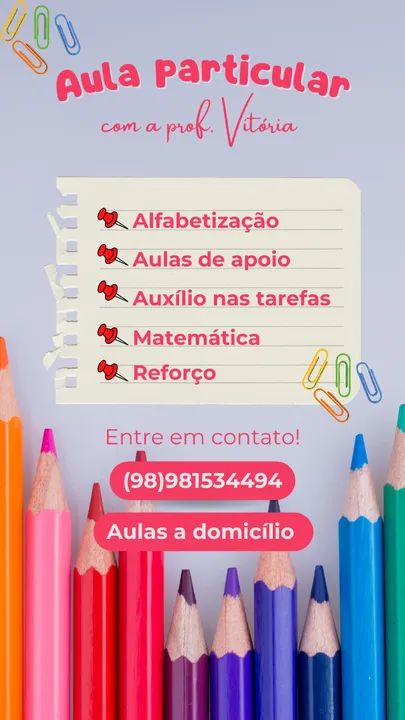 Reforço escolar/ Acompanhamento pedagógico a domicílio 