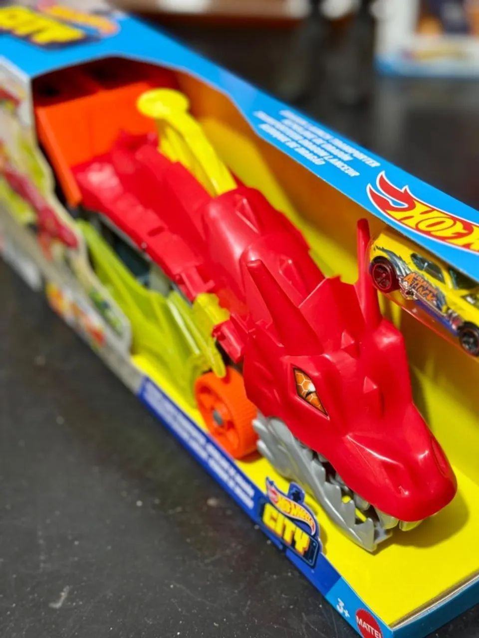 Pista De Carro De Brinquedo Reboque De Dragão Hot Wheels Da Mattel - Foto 4
