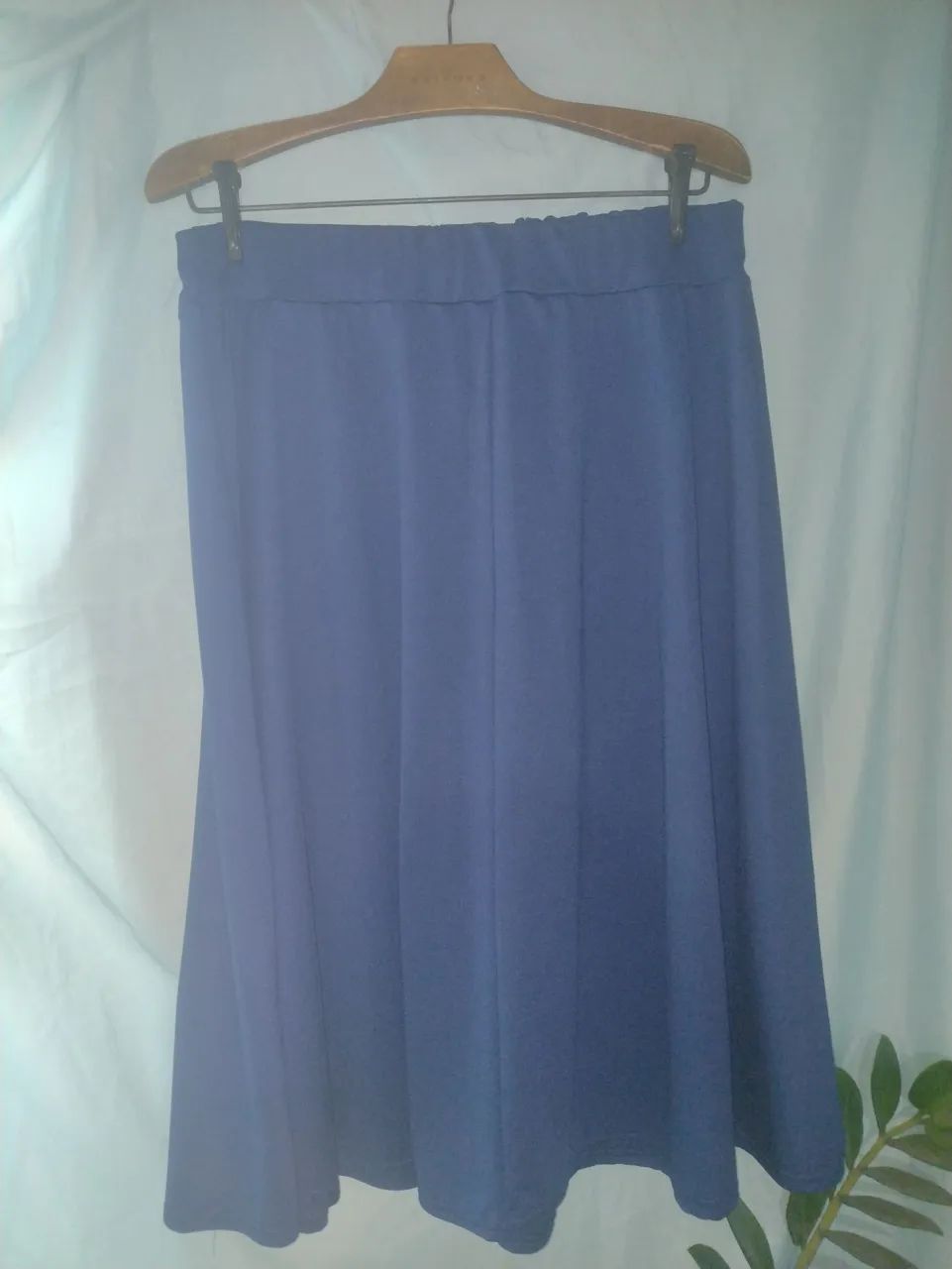Saia Midi Azul com Botões - Elegância e Conforto - Foto 2